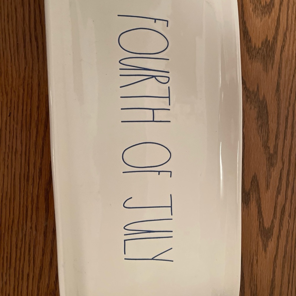 Rae Dunn Fourth of July White Serving Tray